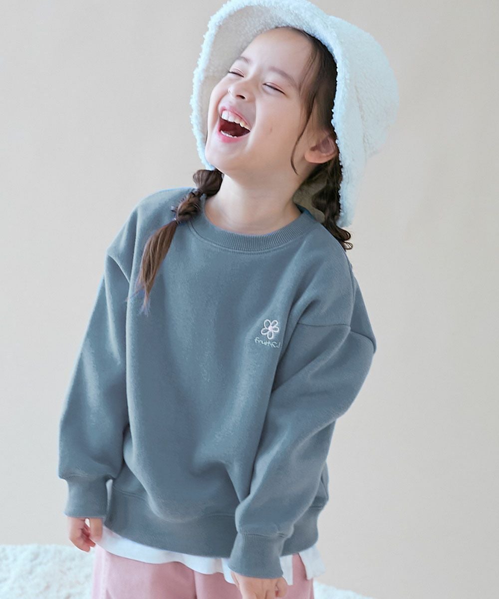 スフレスウェット ワンポイント刺繍 裏起毛 トレーナー | 子供服の通販