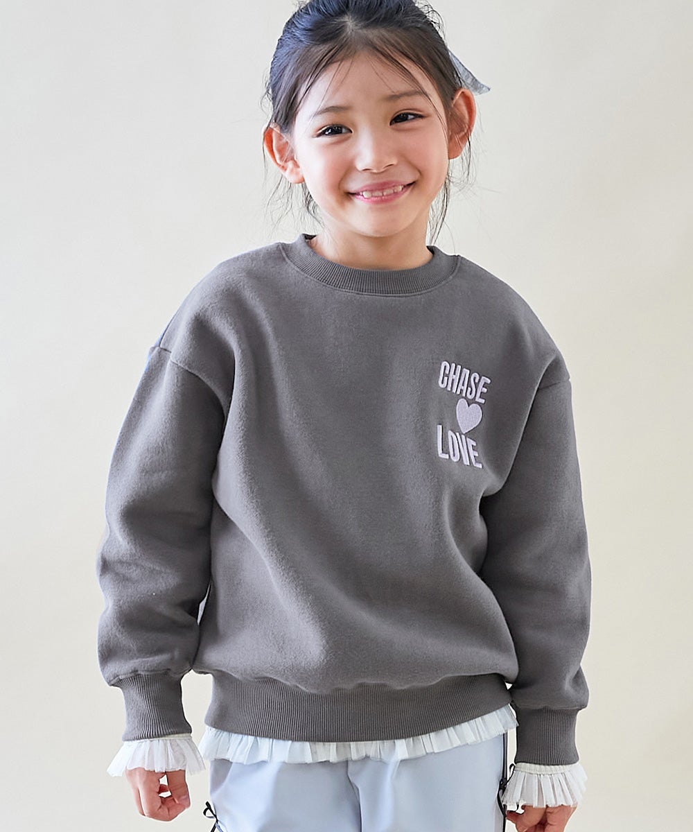 スフレスウェット ワンポイント刺繍 裏起毛 トレーナー | 子供服の通販