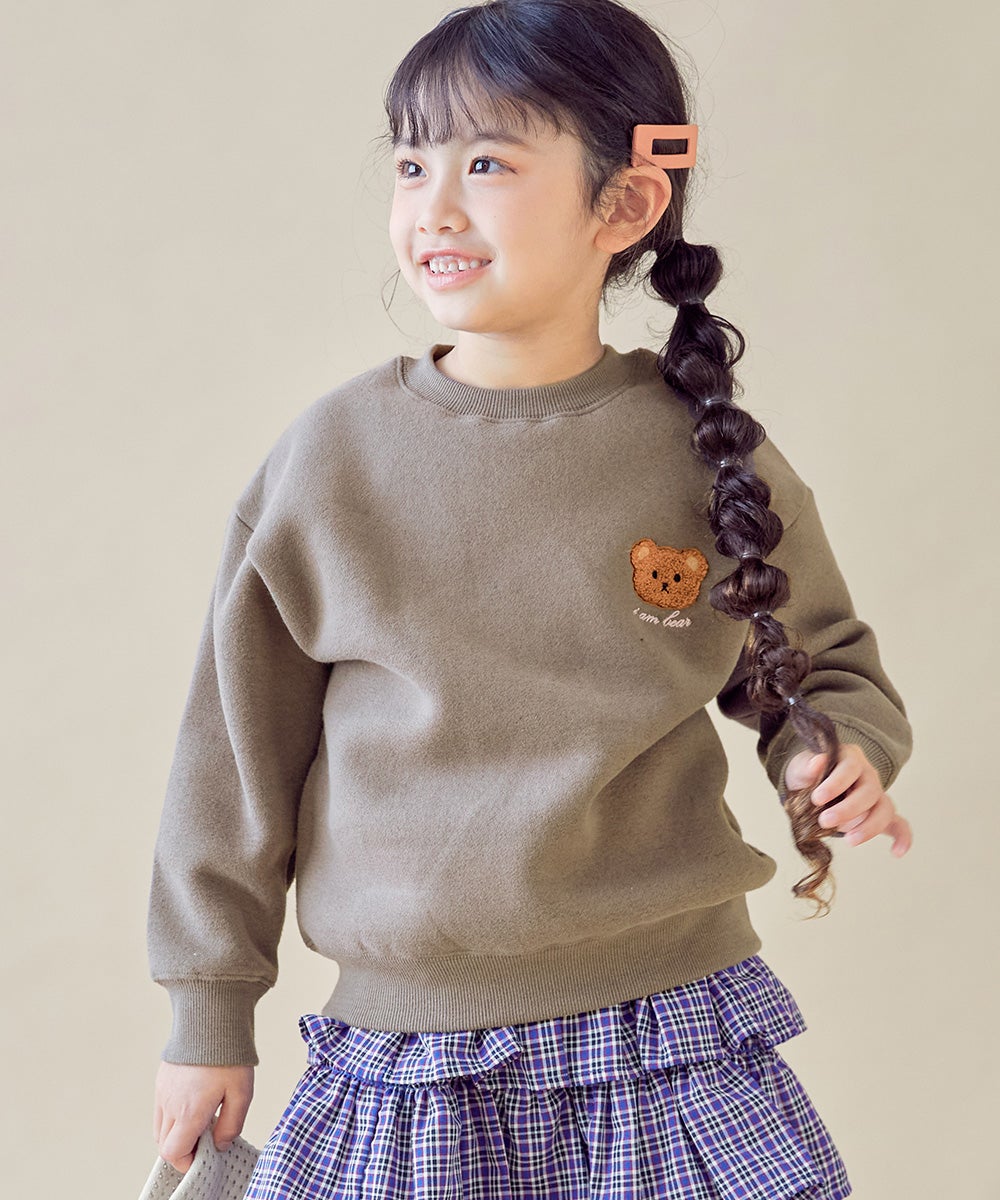 スフレスウェット ワンポイント刺繍 裏起毛 トレーナー | 子供服の通販
