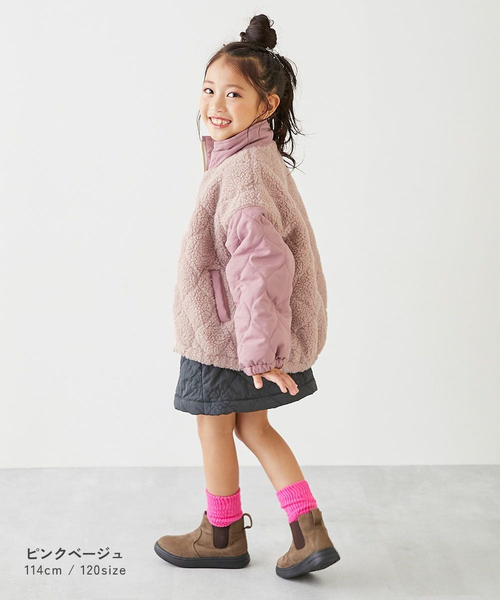 洗える キルティングボア 切り替え スタンドジャケット | 子供服の通販