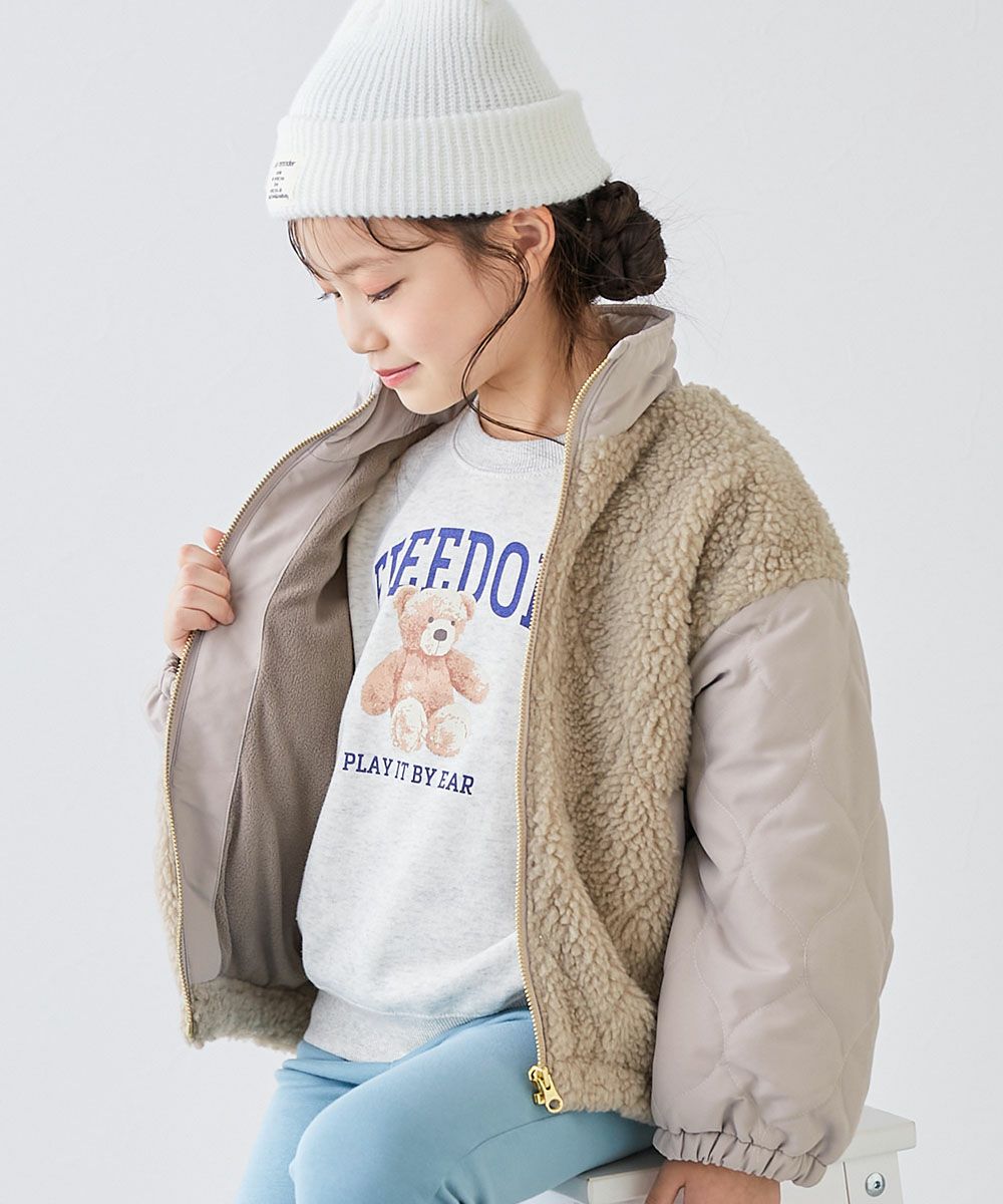 洗える キルティングボア 切り替え スタンドジャケット | 子供服の通販