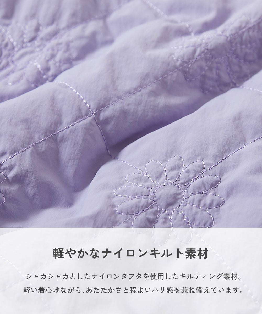洗える あったか裏ボア 花柄キルティング 防風 ジャケット | 子供服の