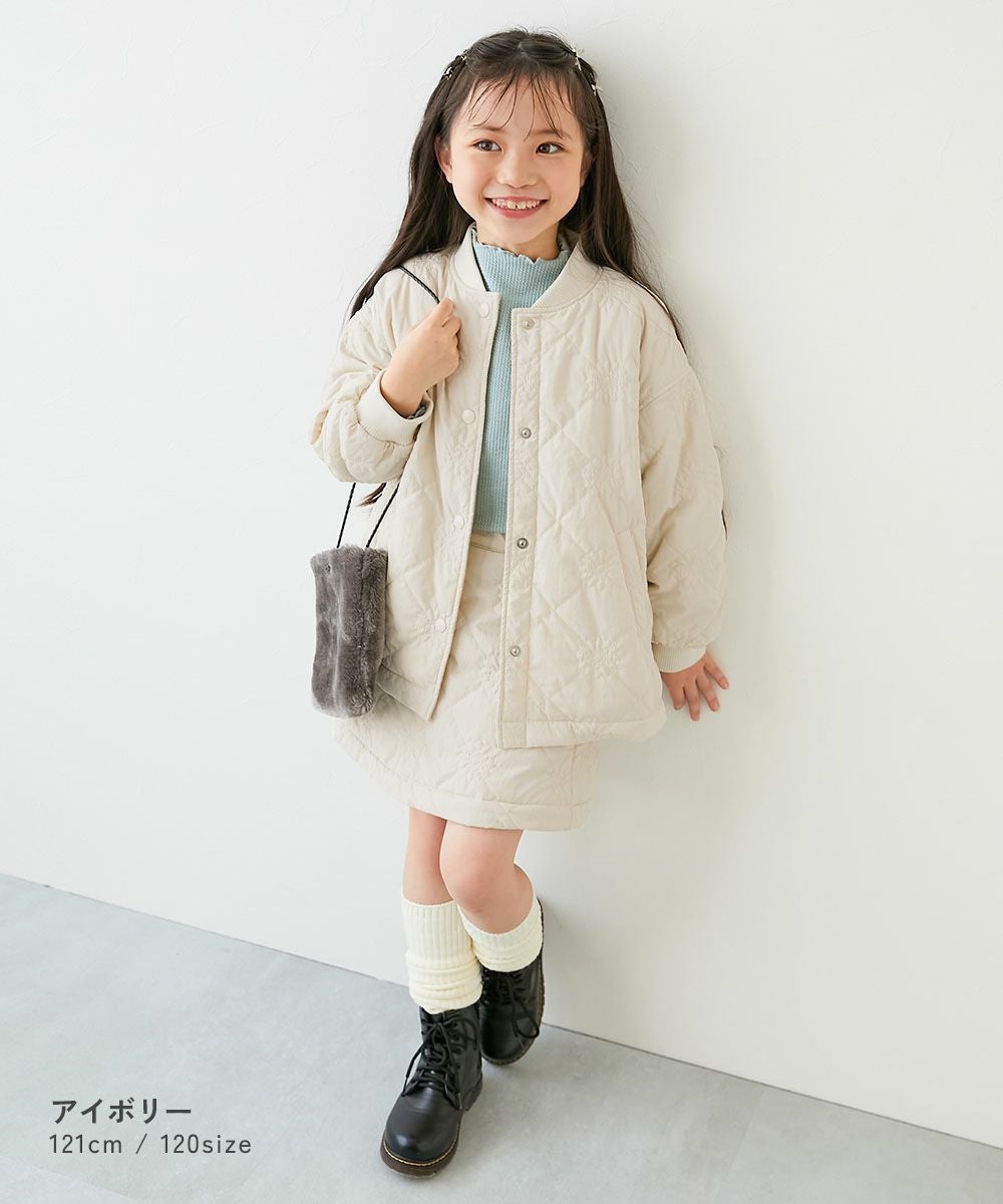 SALE 15%OFF】洗える あったか裏ボア 花柄キルティング 防風