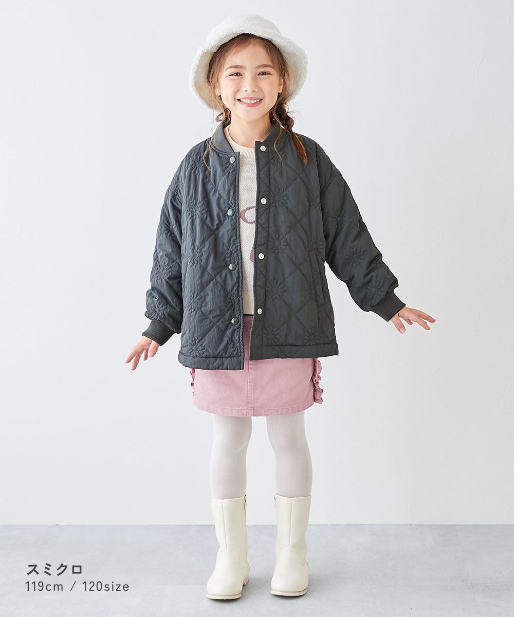 洗える あったか裏ボア 花柄キルティング 防風 ジャケット | 子供服の