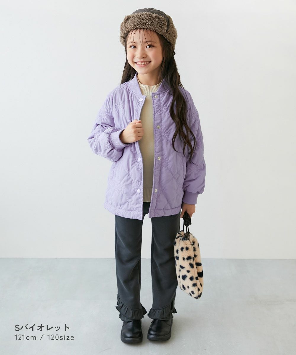 洗える あったか裏ボア 花柄キルティング 防風 ジャケット | 子供服の