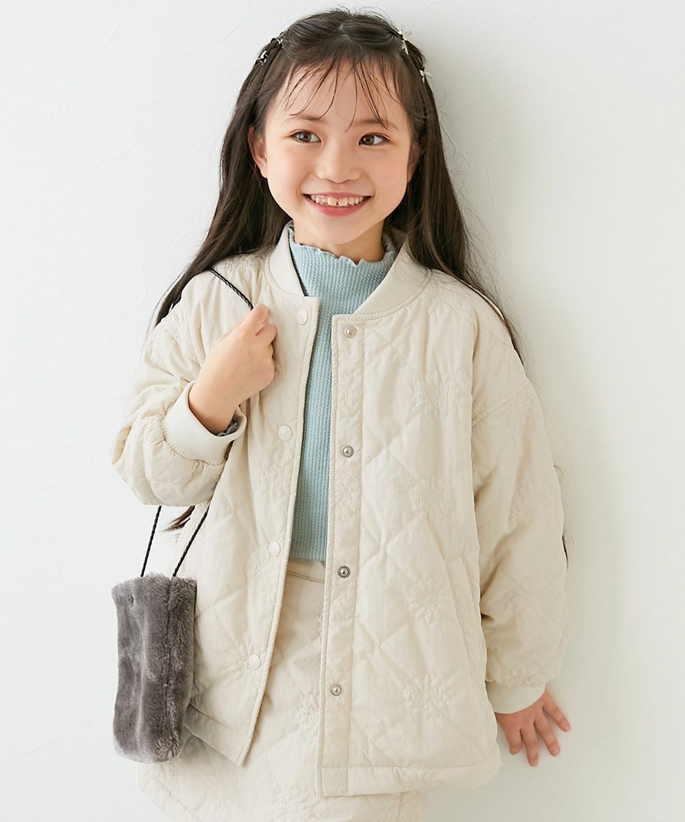 洗える あったか裏ボア 花柄キルティング 防風 ジャケット | 子供服の