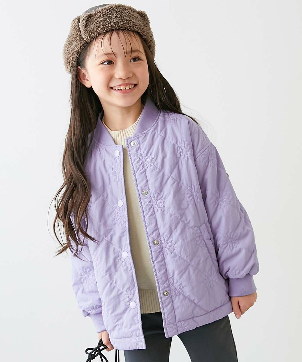 apolina kids 花柄キルティングジャケット3-5y 洗える あったか裏ボア 花柄キルティング 防風 ジャケット | 子供服の