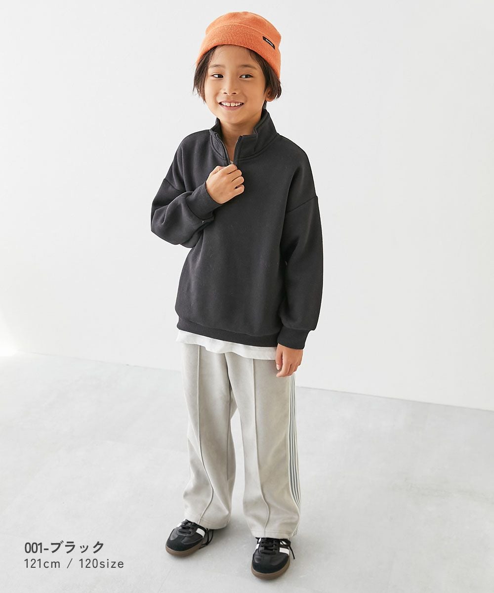 STANDARD バックロゴプリント ハーフジップ 裏起毛トレーナー | 子供服