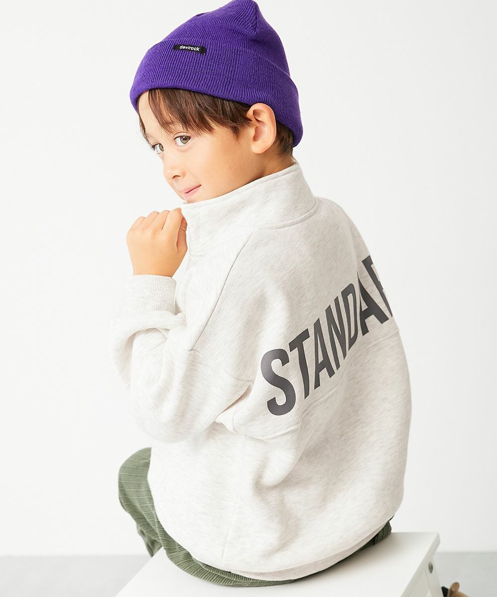 SALE 24%OFF】STANDARD バックロゴプリント ハーフジップ 裏起毛