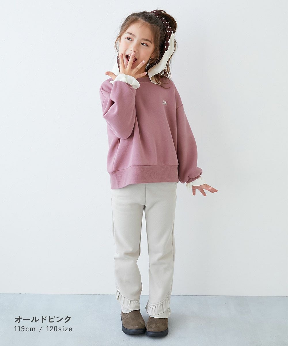 可愛いトレーナープチカップ 袖がかわいい 重ね着風 裏起毛トレーナー | 子供服の通販 デビロック