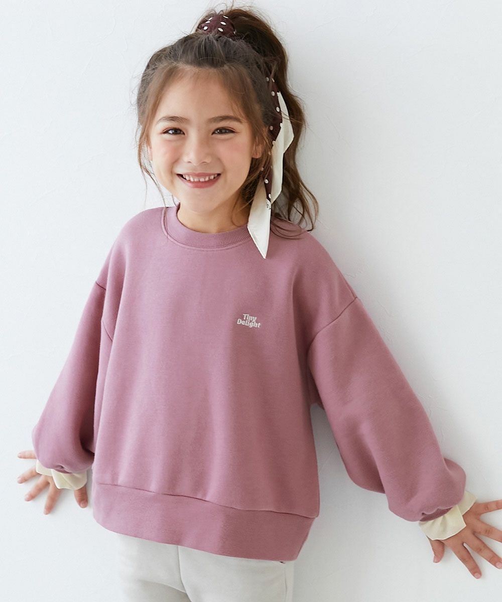 可愛いトレーナープチカップ 袖がかわいい 重ね着風 裏起毛トレーナー | 子供服の通販 デビロック