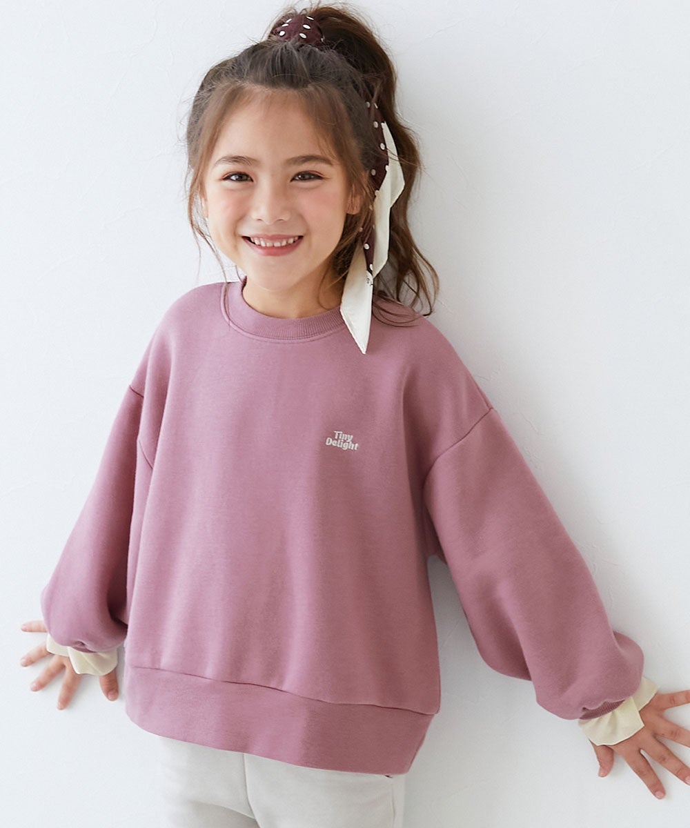 【秋冬モノ ※本日まで】BURBERRY ピンク ロゴトレーナー130/140 袖がかわいい 重ね着風 裏起毛トレーナー | 子供服の通販 デビロック