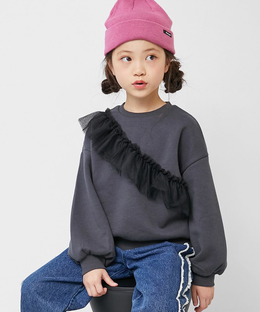 ♡新品タグ付き♡袖フリルデザイン裏起毛トップス♡ SALE 33%OFF】えらべるフリルチュール 裏起毛 トレーナー | 子供服の