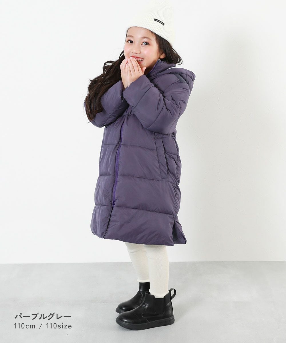 レア Piko パープル グレー ダウンジャケット 洗える ファイバーダウン あったか防風 ロングコート | 子供服の通販