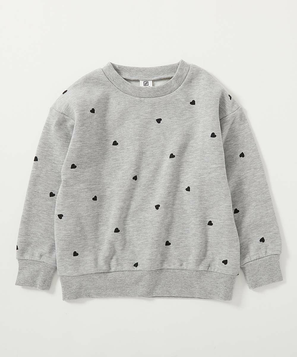 アウトレット SALE 66%OFF/返品不可】ハート総柄 裏起毛トレーナー