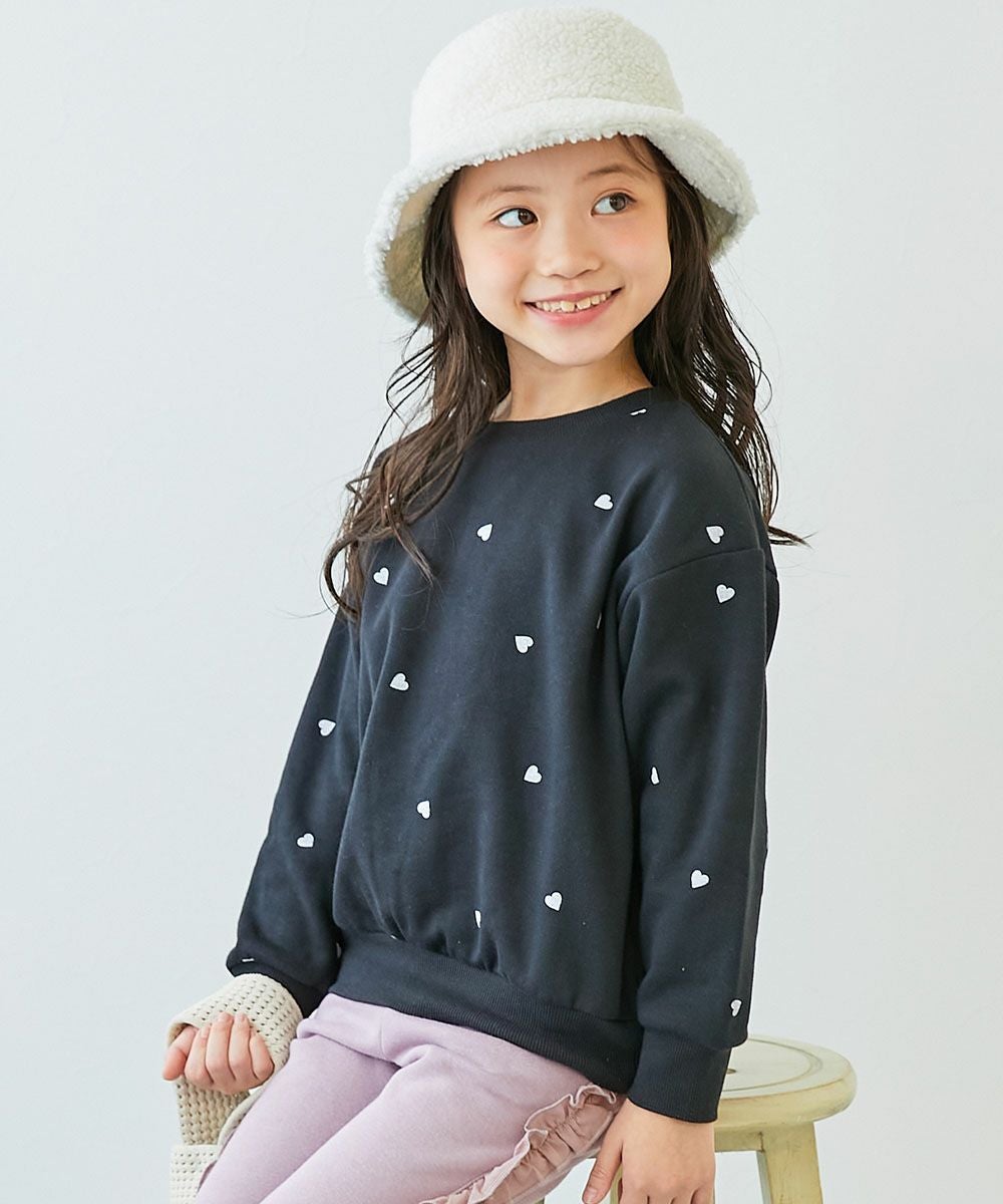 アウトレット SALE 66%OFF/返品不可】ハート総柄 裏起毛トレーナー