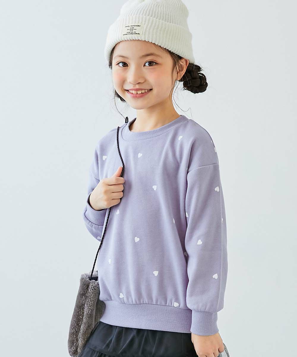 アウトレット SALE 66%OFF/返品不可】ハート総柄 裏起毛トレーナー