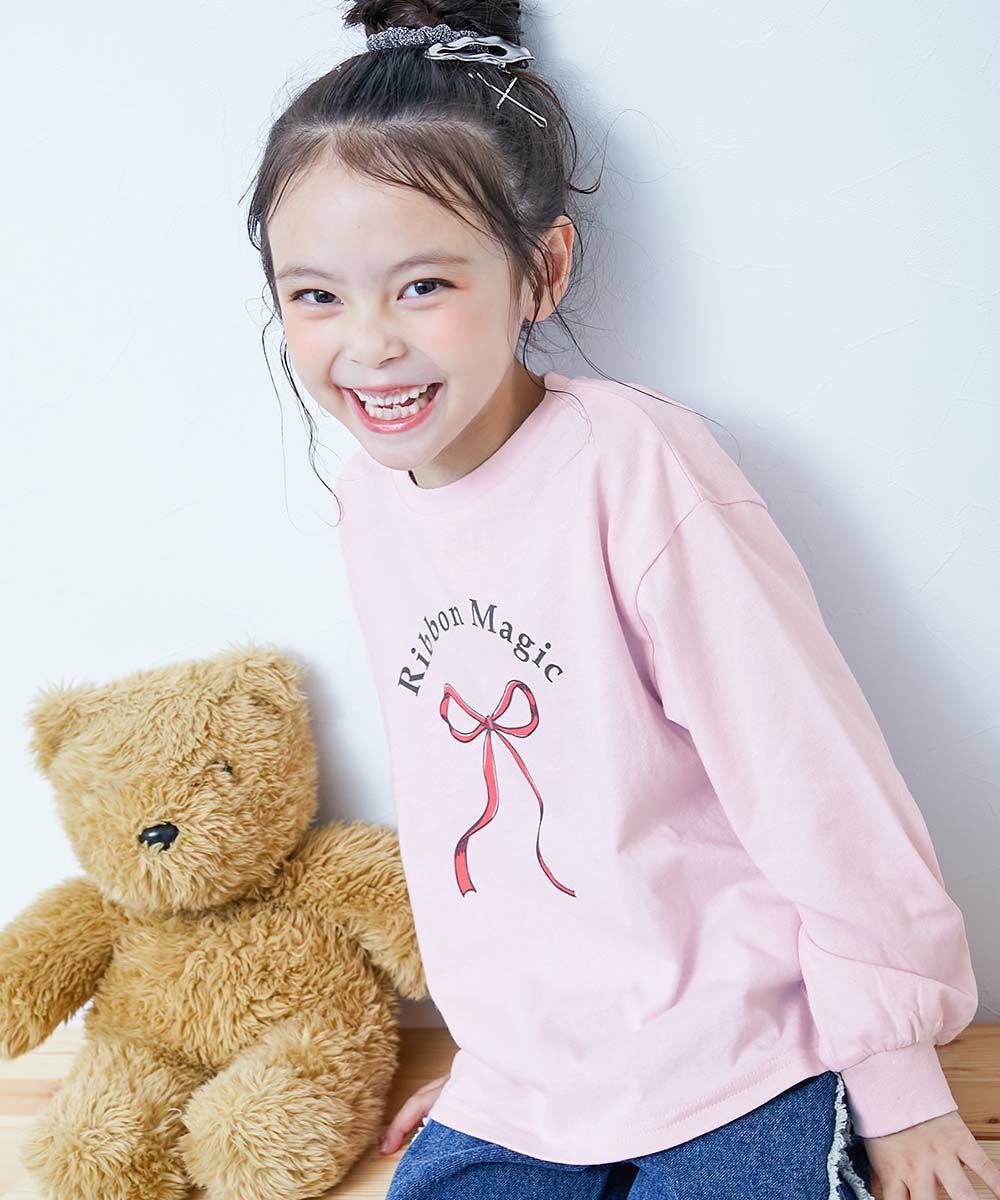 レディース　長袖 SPECIAL SALE 20%OFF】綿100％ デビラボ ガールズ プリント 長袖T