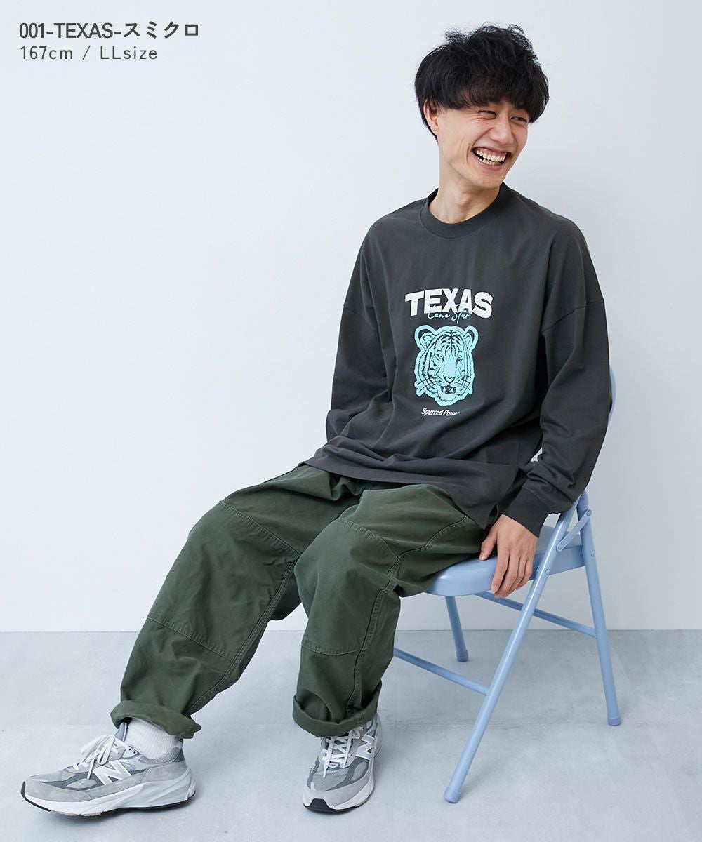 SPECIAL SALE 33%OFF】綿100％ 大人 デビラボ プリント 袖リブ 長袖T