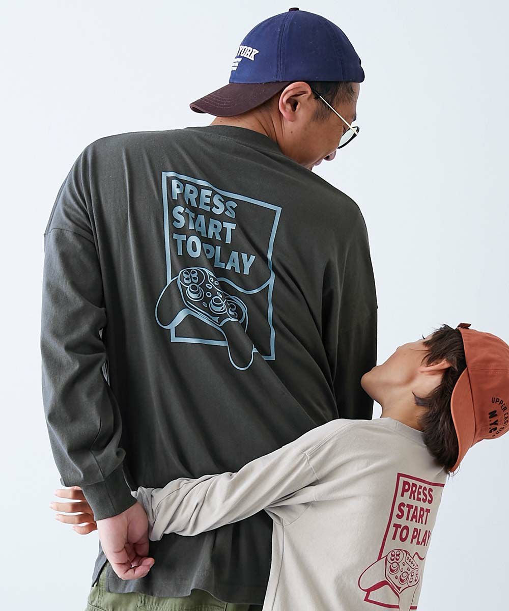 SPECIAL SALE 33%OFF】綿100％ 大人 デビラボ プリント 袖リブ 長袖T