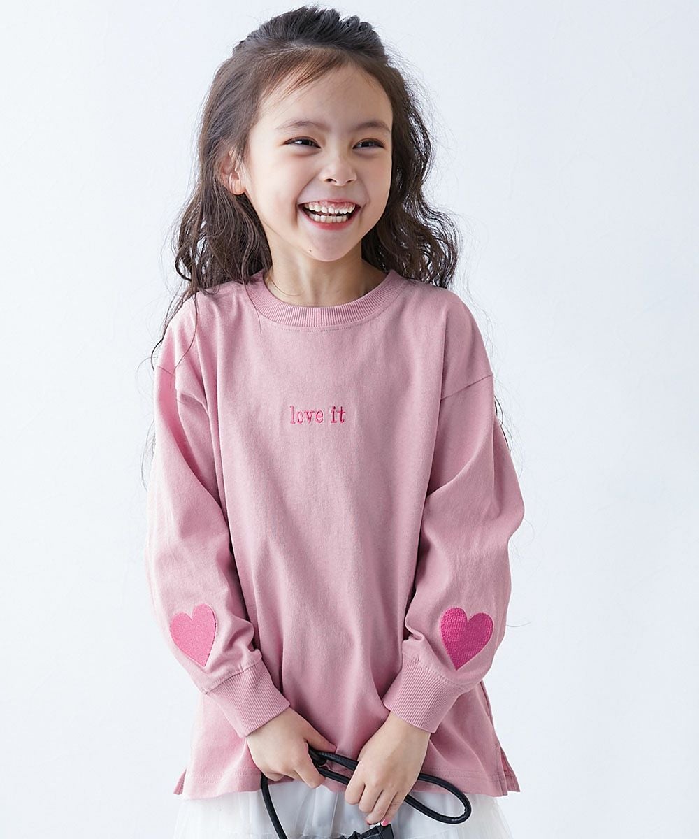 綿100% お洗濯してもよれにくい ガールズワンポイント 長袖Tシャツ