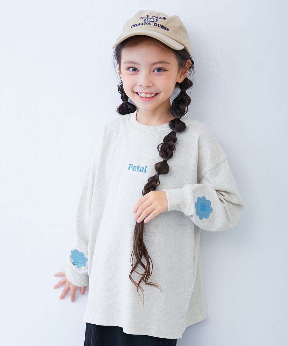 最大7%OFF】綿100% お洗濯してもよれにくい ガールズワンポイント 長袖