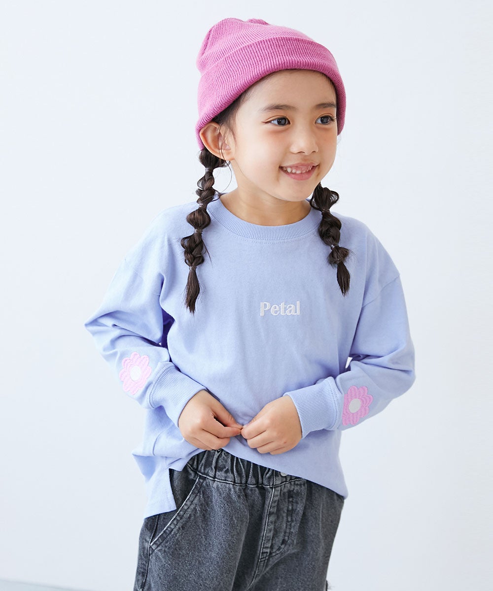 最大7%OFF】綿100% お洗濯してもよれにくい ガールズワンポイント 長袖