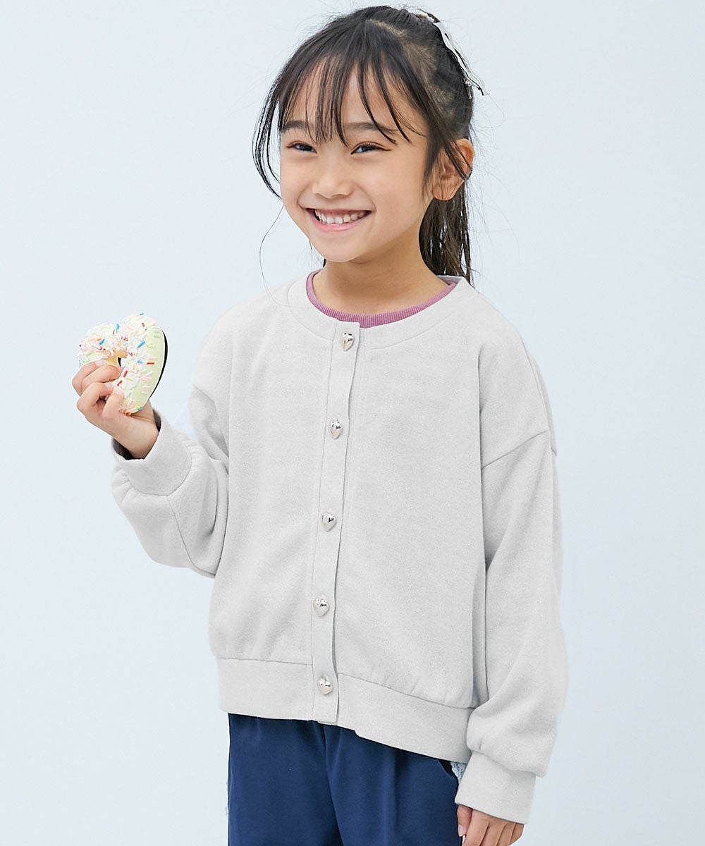 SPECIAL SALE 38%OFF】ハートボタン付き きらめくラメミニ裏毛