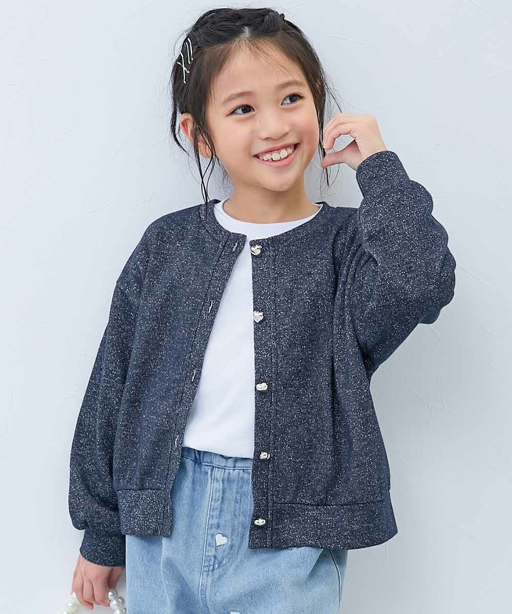 BABY ファー付け襟＋ハートボタンカーディガン 長袖 BABY,THE STARS SHINE BRIGHT - BABY ファー付け襟＋ハートボタン