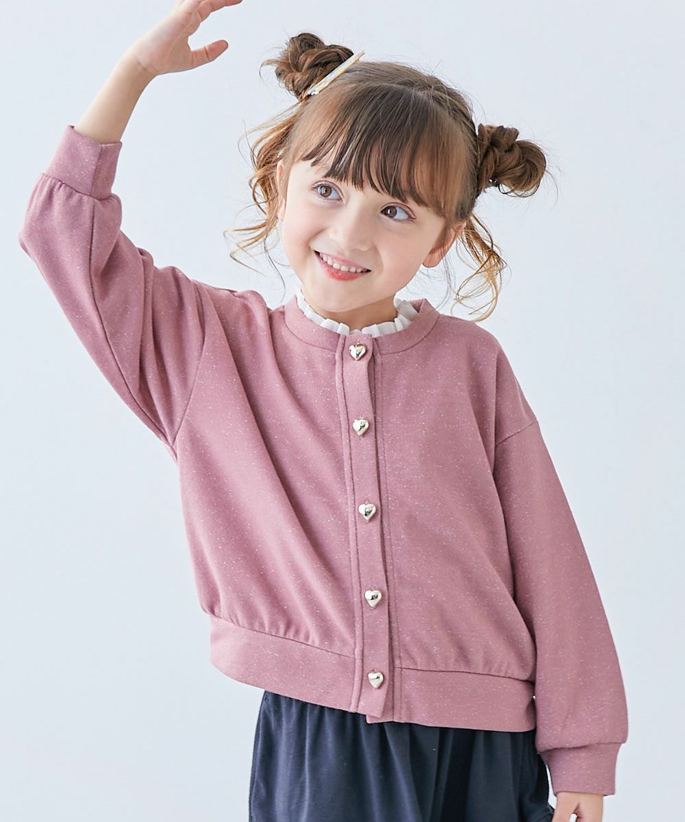 SPECIAL SALE 38%OFF】ハートボタン付き きらめくラメミニ裏毛