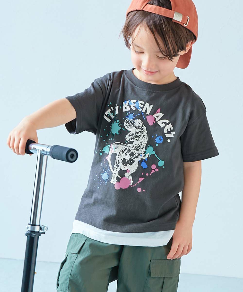 最大10%OFF】綿100％ デビラボ BOXシルエット プリント半袖Tシャツ
