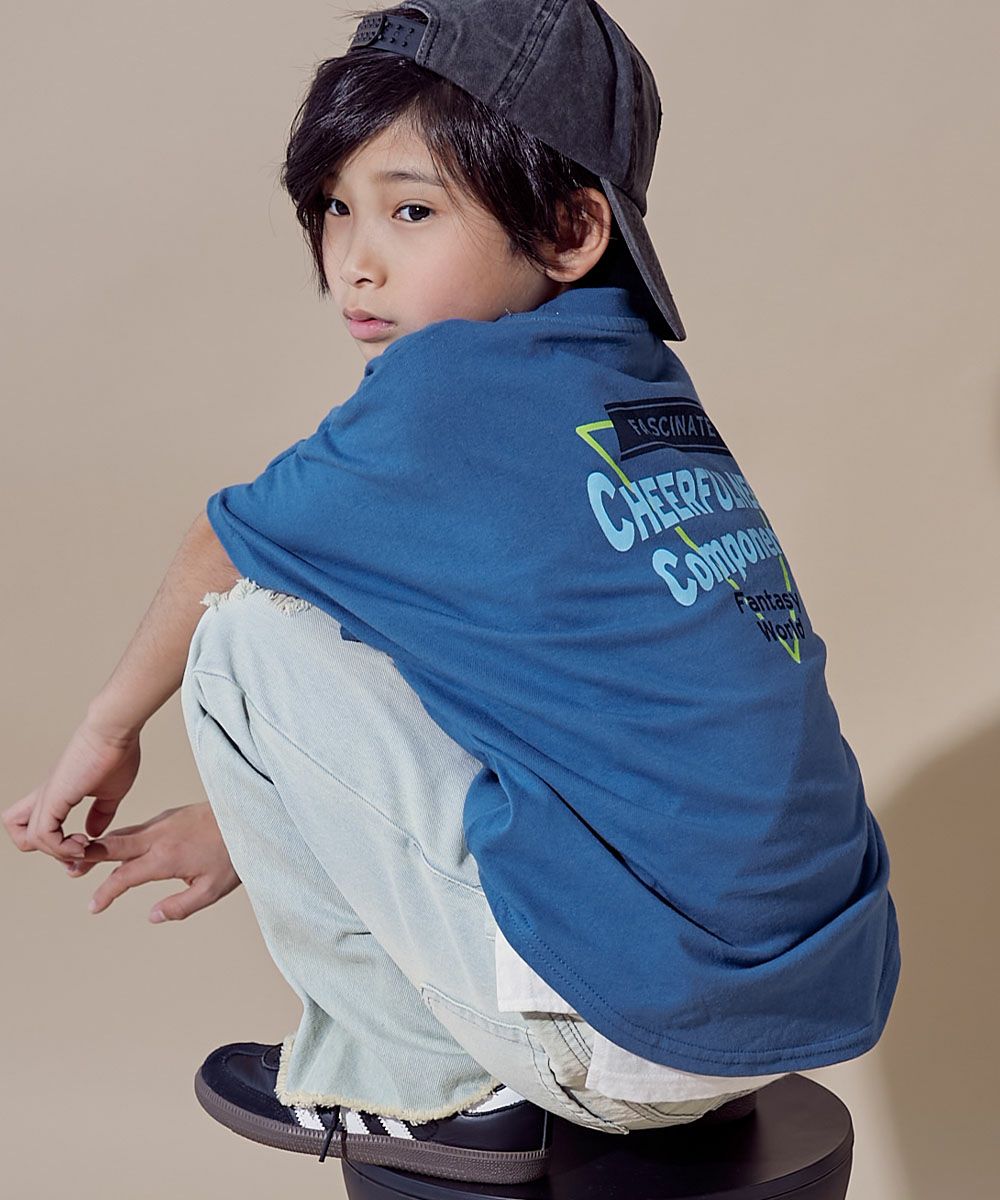 綿100％ デビラボ スーパーBIGシルエット プリント半袖Tシャツ | 子供