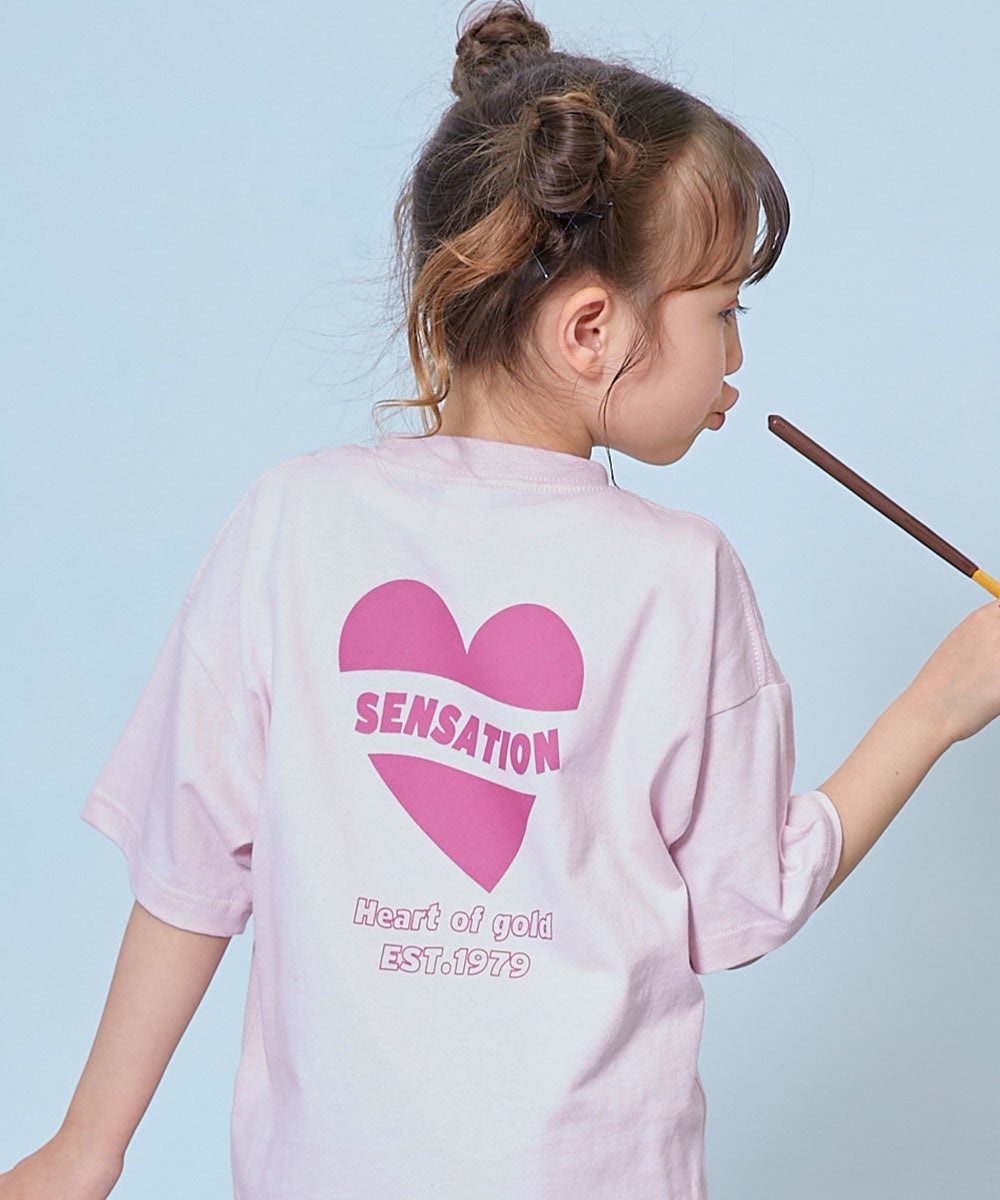 最大30%OFF】綿100％ デビラボ ガールズ BIGシルエット プリント半袖T