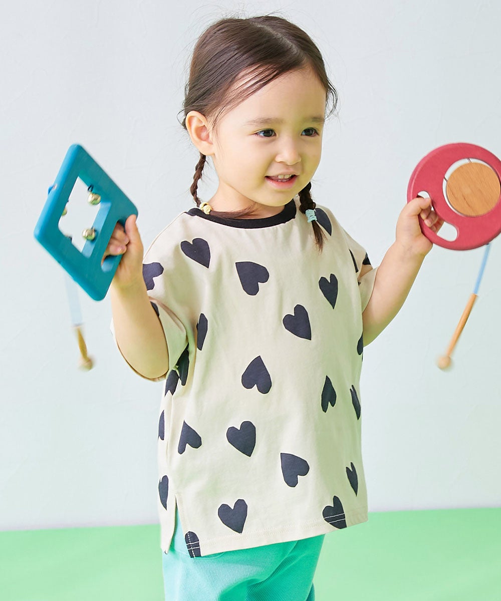 最大35%OFF】【EN-JOY】どっちも前だから1人でお着替え 総柄 半袖T
