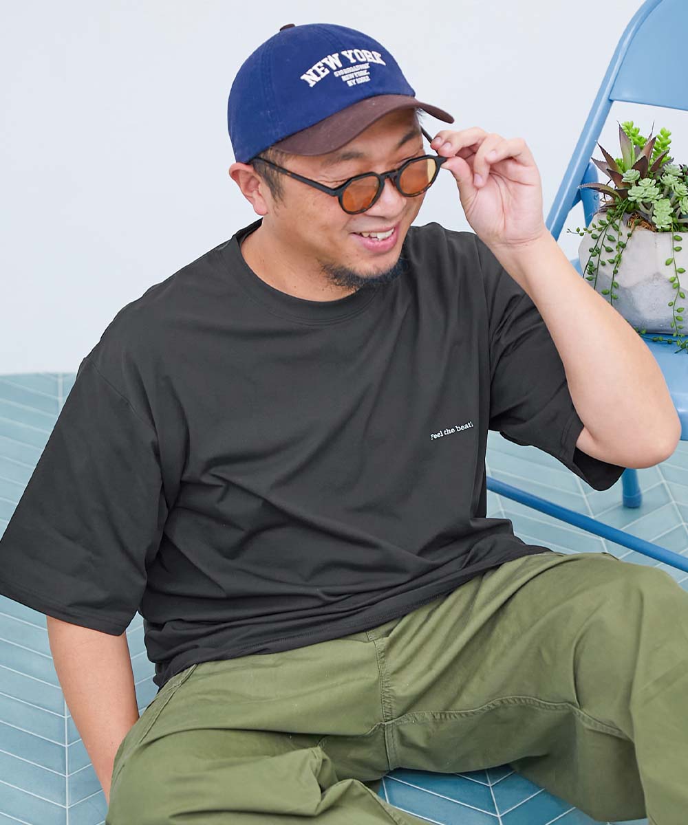イージーウォッシュ】乾燥機OK 防汚 大人 刺繍デザイン 半袖Tシャツ