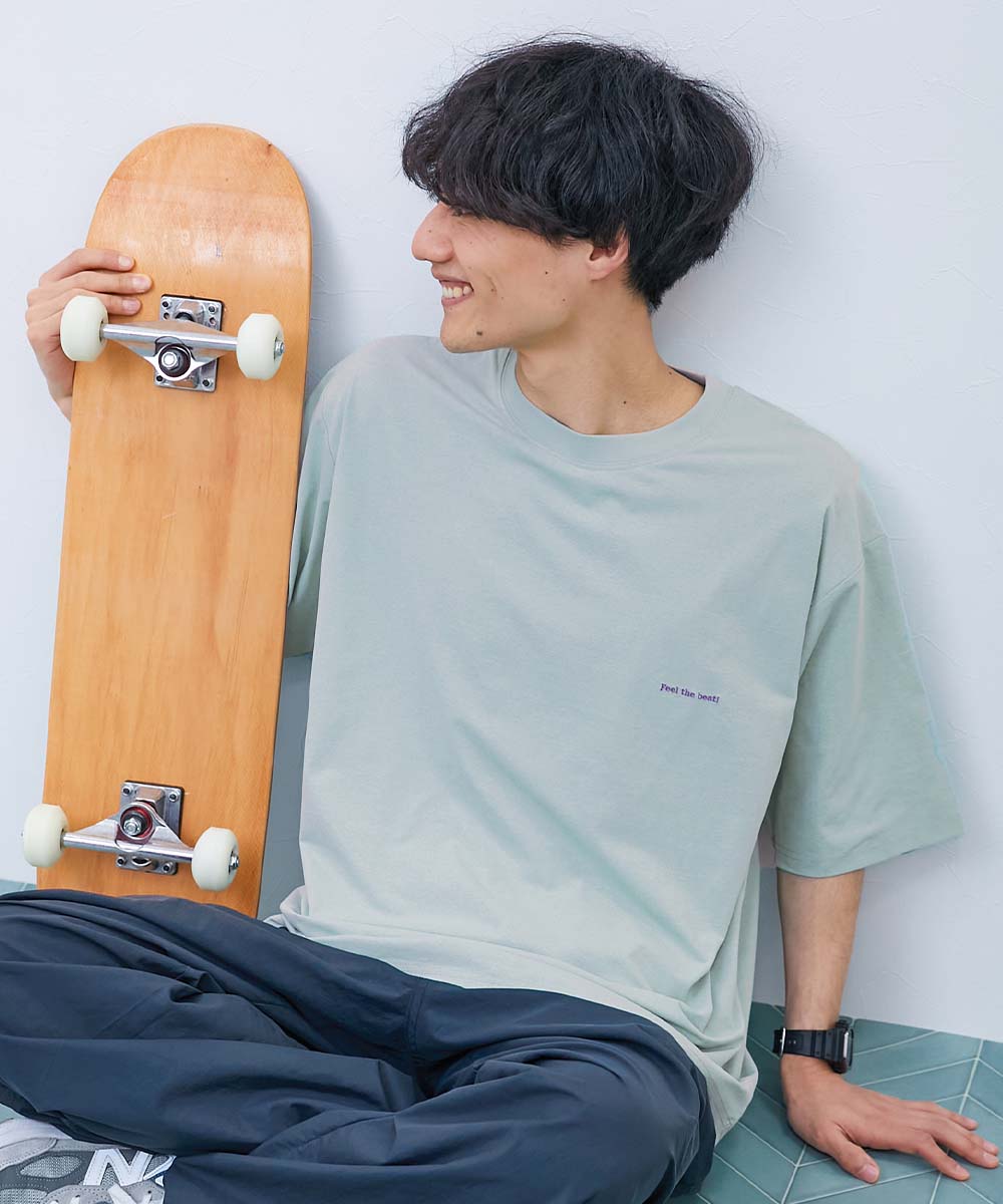 おいちゃん　グレー イージーウォッシュ】乾燥機OK 防汚 大人 刺繍デザイン 半袖Tシャツ