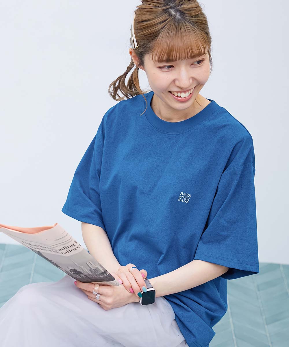 イージーウォッシュ】乾燥機OK 防汚 大人 刺繍デザイン 半袖Tシャツ