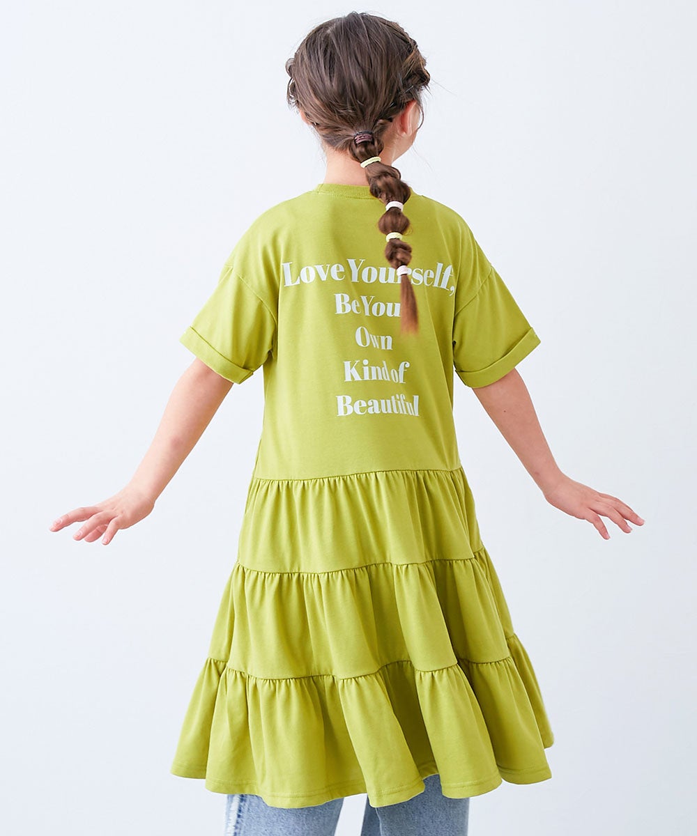 姉妹で着られる 裾ティアード バックプリント ワンピース | 子供服の