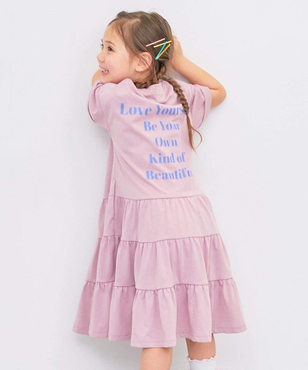 最大30%OFF】姉妹で着られる 裾ティアード バックプリント ワンピース
