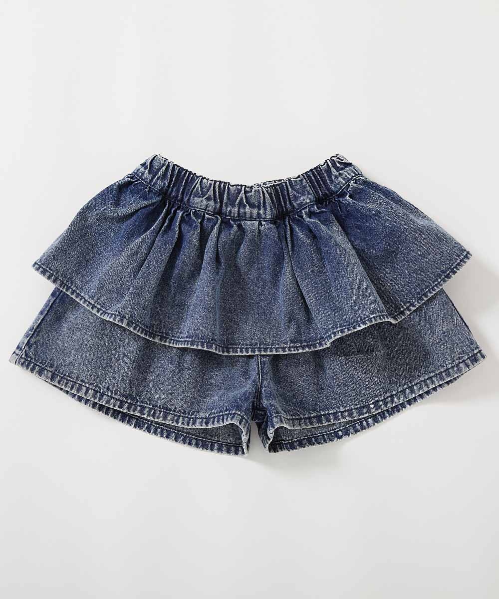 最大40%OFF】ふわっとティアード ライトオンスデニム スカパン | 子供