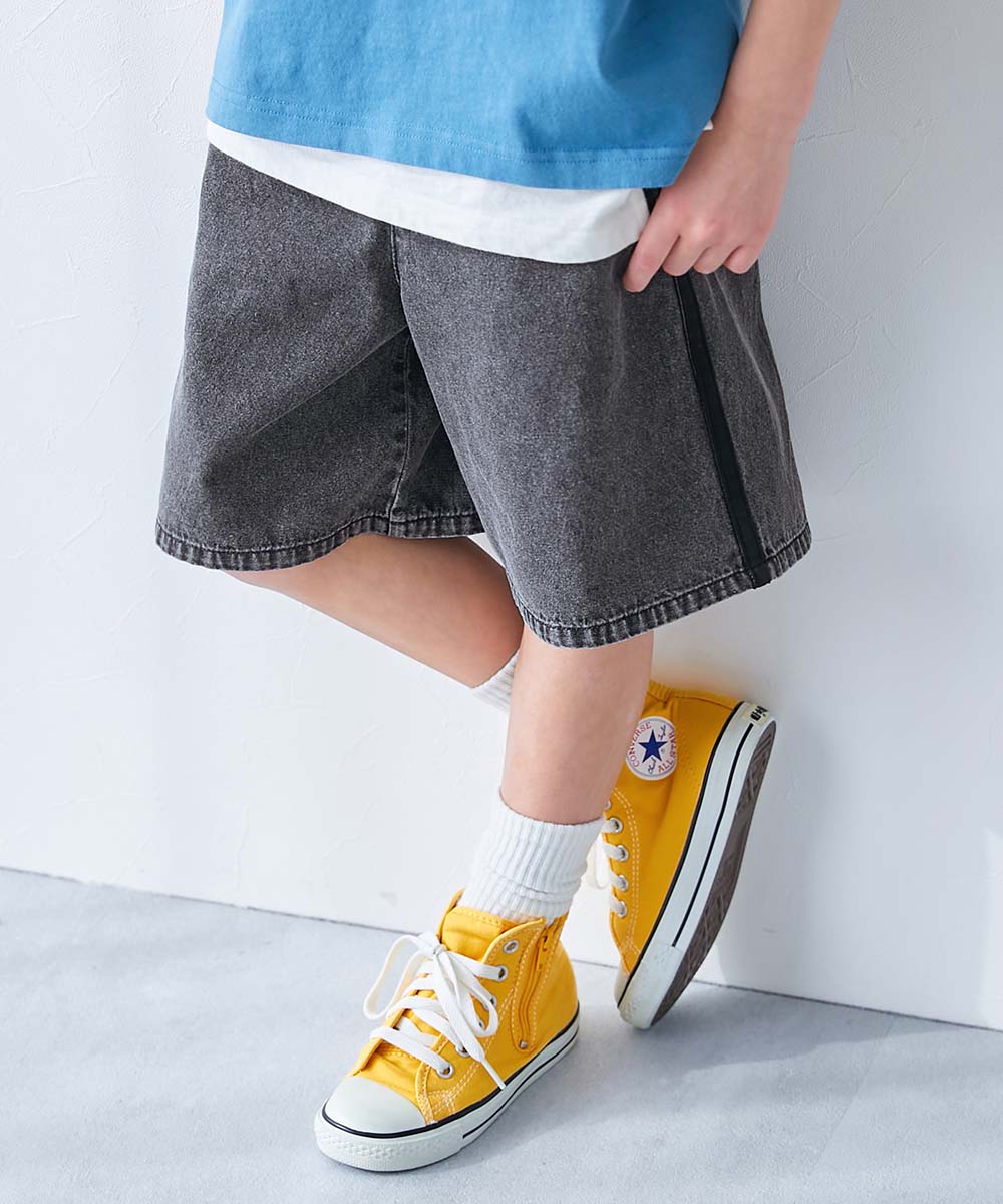 サイドライン ライトオンスデニム ハーフパンツ | 子供服の通販