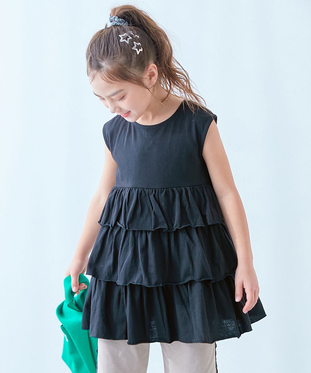 Daughter&Son ネイビー　チュニックワンピース&キュロット ふんわりティアード チュニックワンピース | 子供服の通販 デビロック