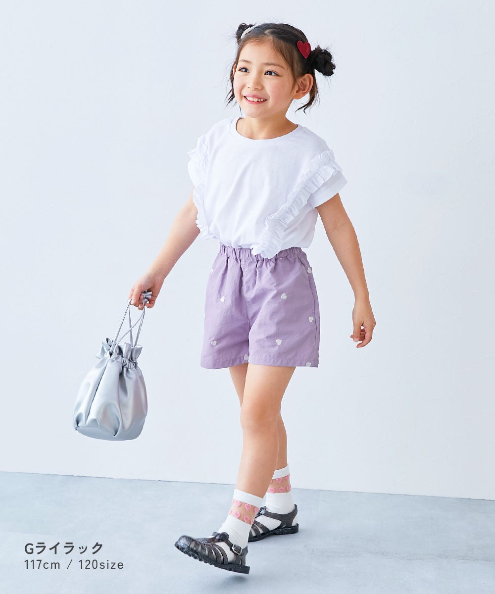水はじく】撥水ナイロン ハート総柄 ショートパンツ | 子供服の通販