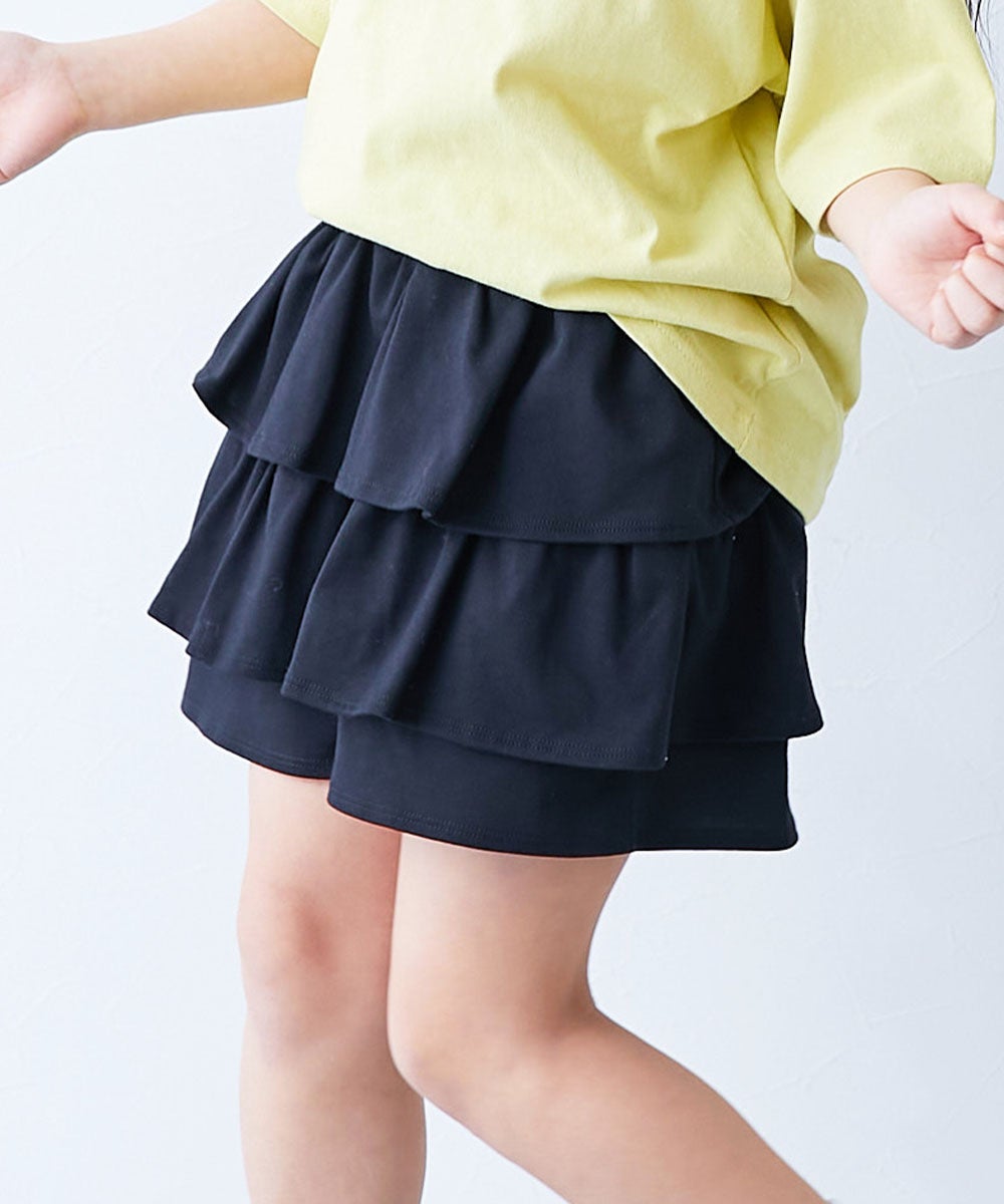 片側ポケット付き】1分丈 ティアードスカパン | 子供服の通販