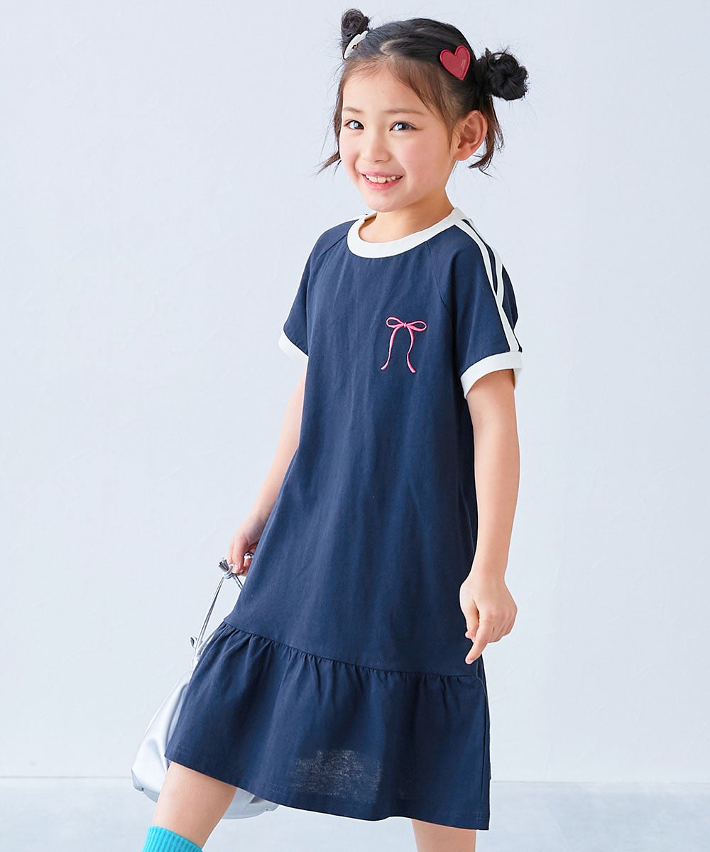 サイドライン ティアード 半袖ワンピース | 子供服の通販 デビロック
