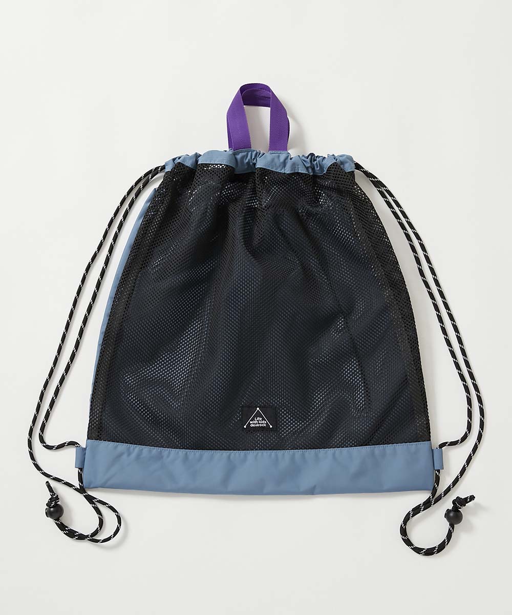 9%OFF】中身が見えにくい 配色 メッシュプールバッグ ナップサック