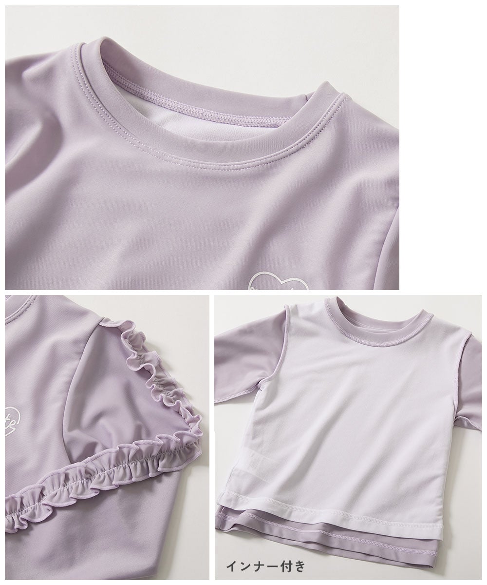 6%OFF】UVカット フリルがかわいい ラッシュ水着 セットアップ | 子供