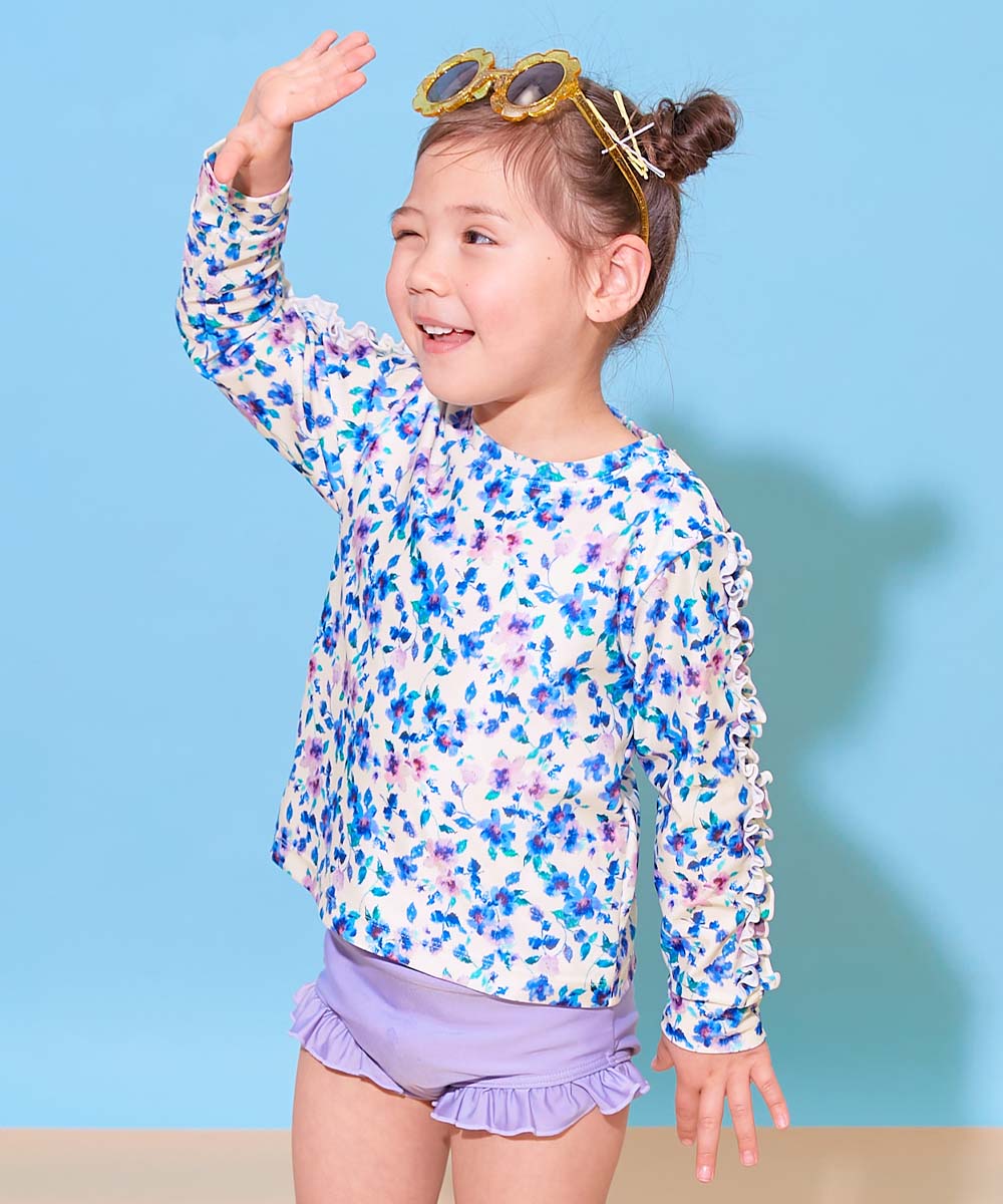 UVカット フリルがかわいい ラッシュ水着 セットアップ | 子供服の通販