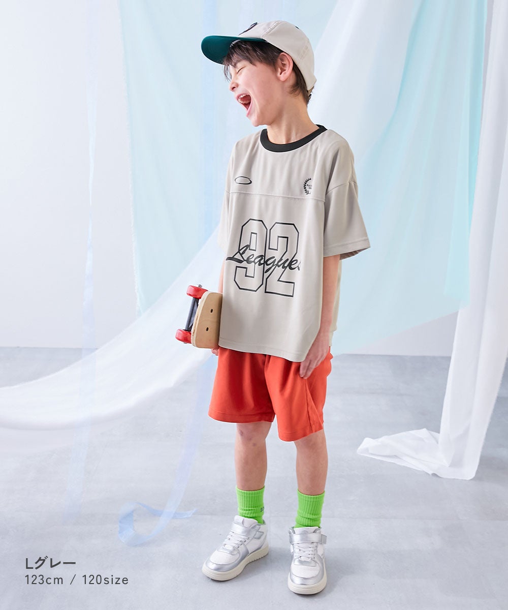涼感 サラッとメッシュ】BIGシルエット ナンバリングプリント 半袖T