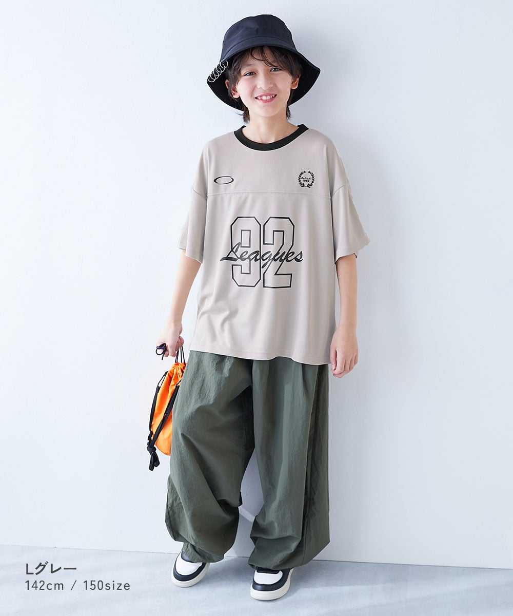 涼感 サラッとメッシュ】BIGシルエット ナンバリングプリント 半袖T